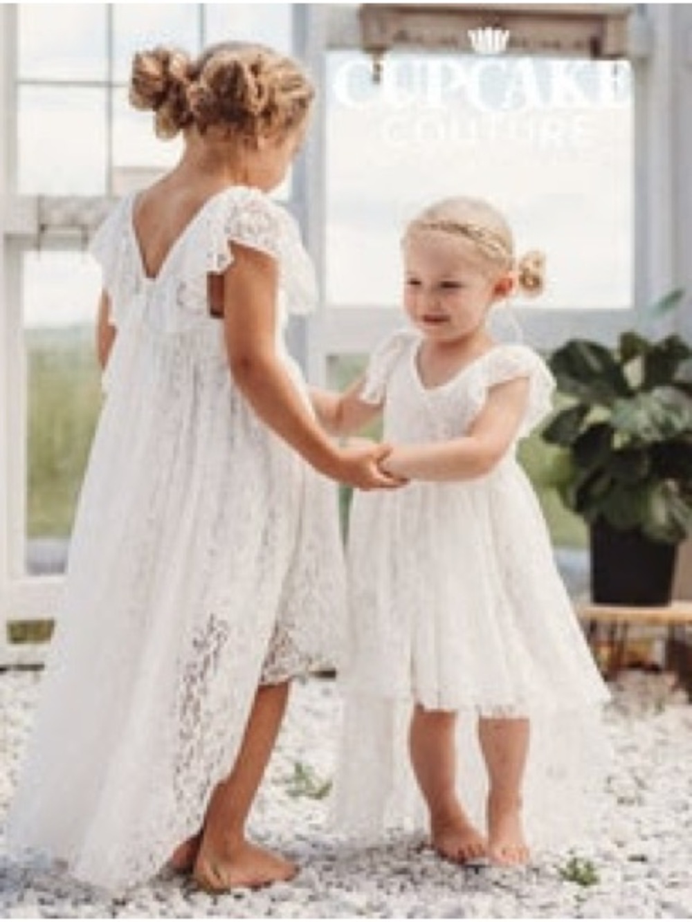 Cupcake Couture White Lace Boho Flower Girl Dress